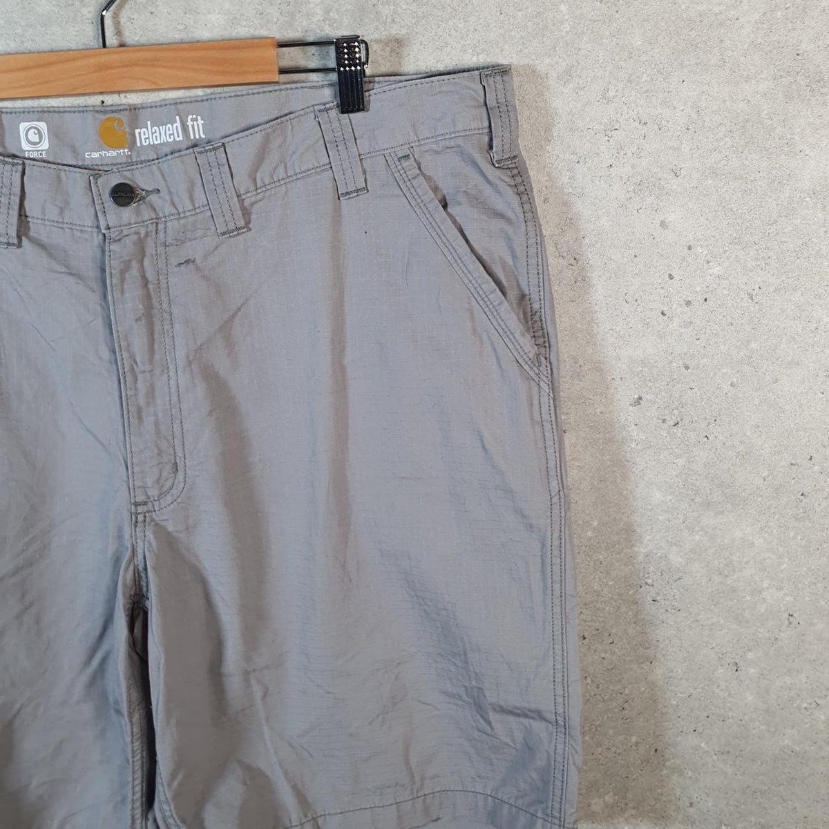 Vintage Carhartt Baggy Carpenter Shorts Jorts Cargo Men’s W44 Grey Relaxed Fit Workwear Big Fish Vintage