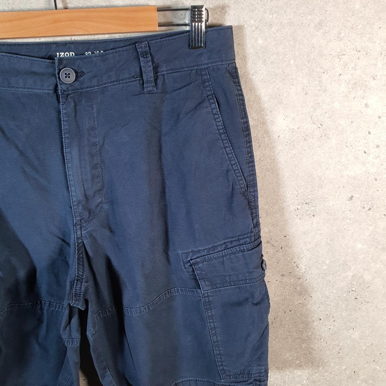 Vintage Izod Golf Chino Shorts Jorts Cargo Men’s W32 Blue Baggy Cotton A4238