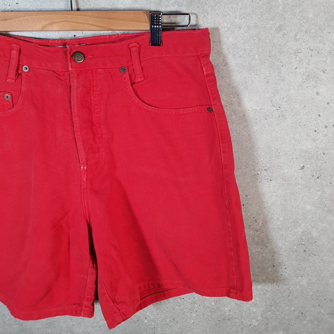 Vintage Guess Baggy Shorts Jorts Cargo Womens W30 Red Relaxed Denim