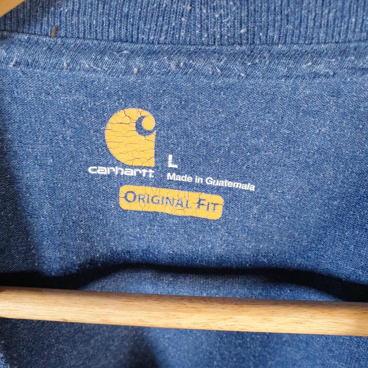 Vintage Carhartt Pocket T Shirt Men’s Large Blue Workwear Chore Utility Original Fit C9313