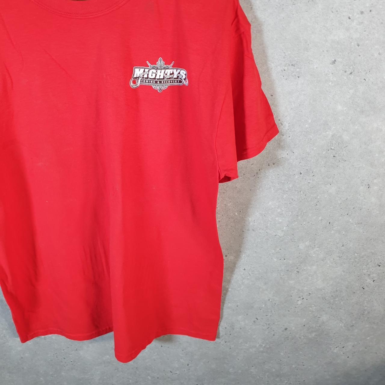 Gildan Mightys Towing And Recovery T Shirt Mens Large Red USA