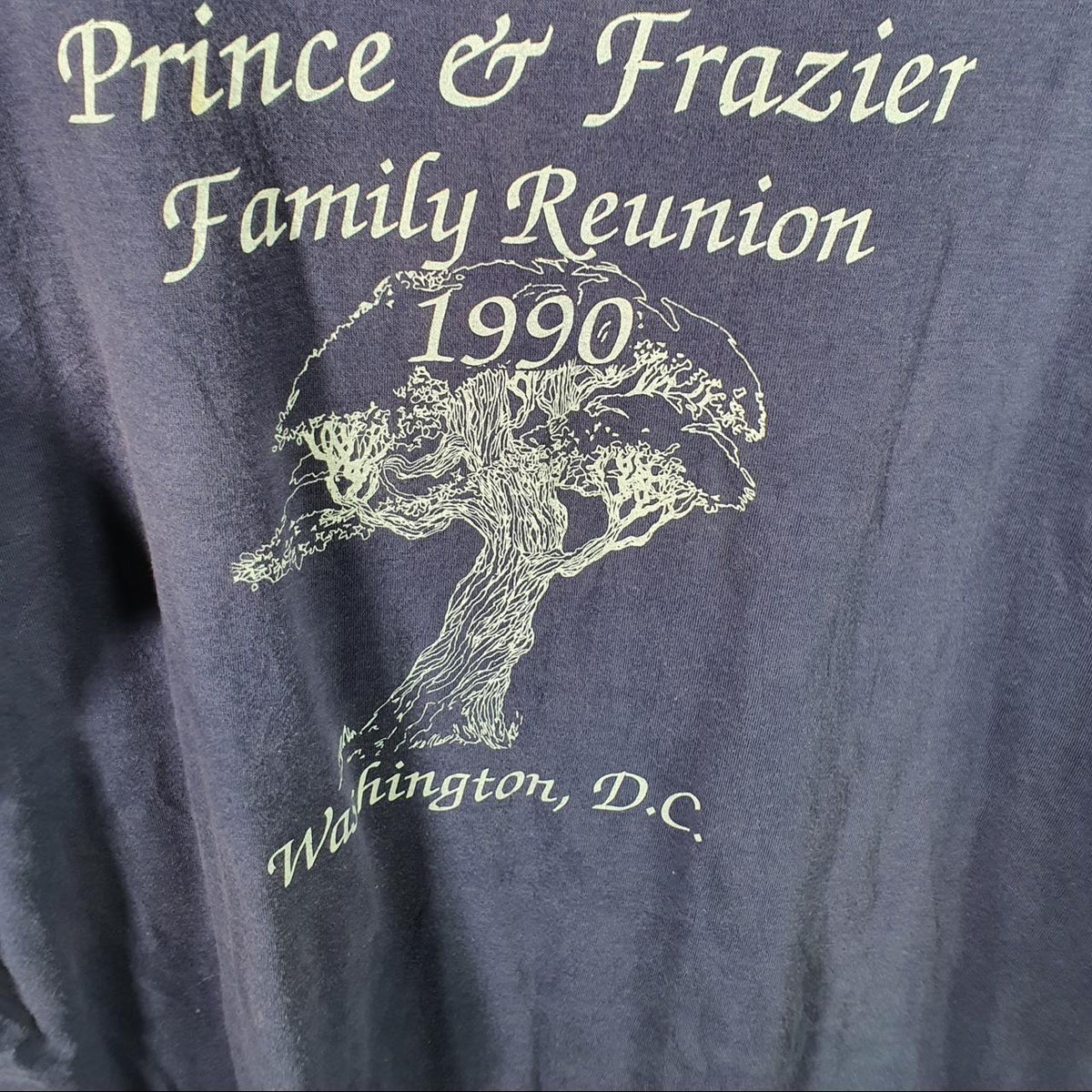 Vintage Platinum Washington 1990 Prince & Frazier USA Single Stitch T Shirt Men’s XL Blue