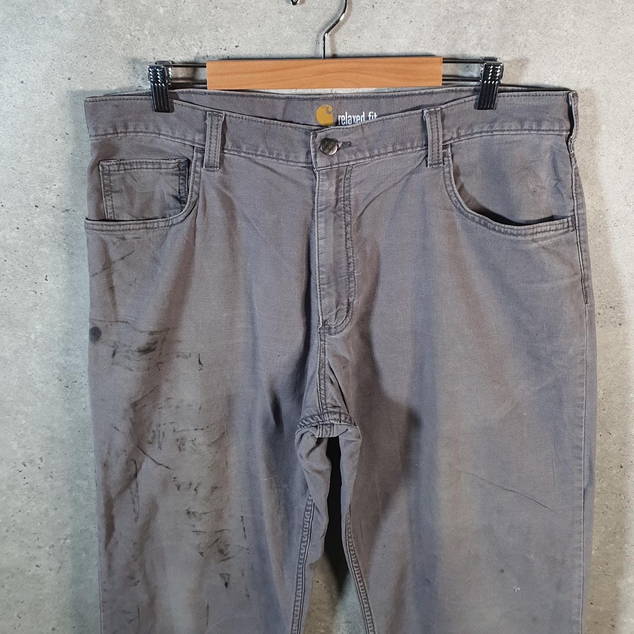 Vintage Carhartt Carpenter Trousers Mens W38 L30 Grey Relaxed Fit Workwear Thrashed