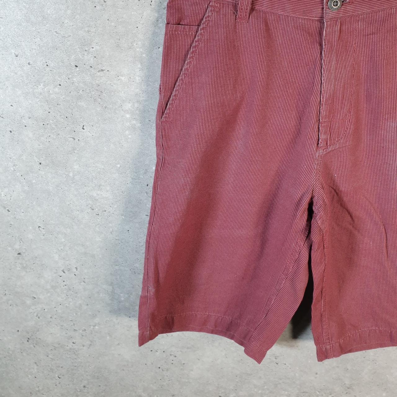 Vintage Vans Chino Shorts Jorts Cargo Womens W28 Red Striped Baggy Cotton