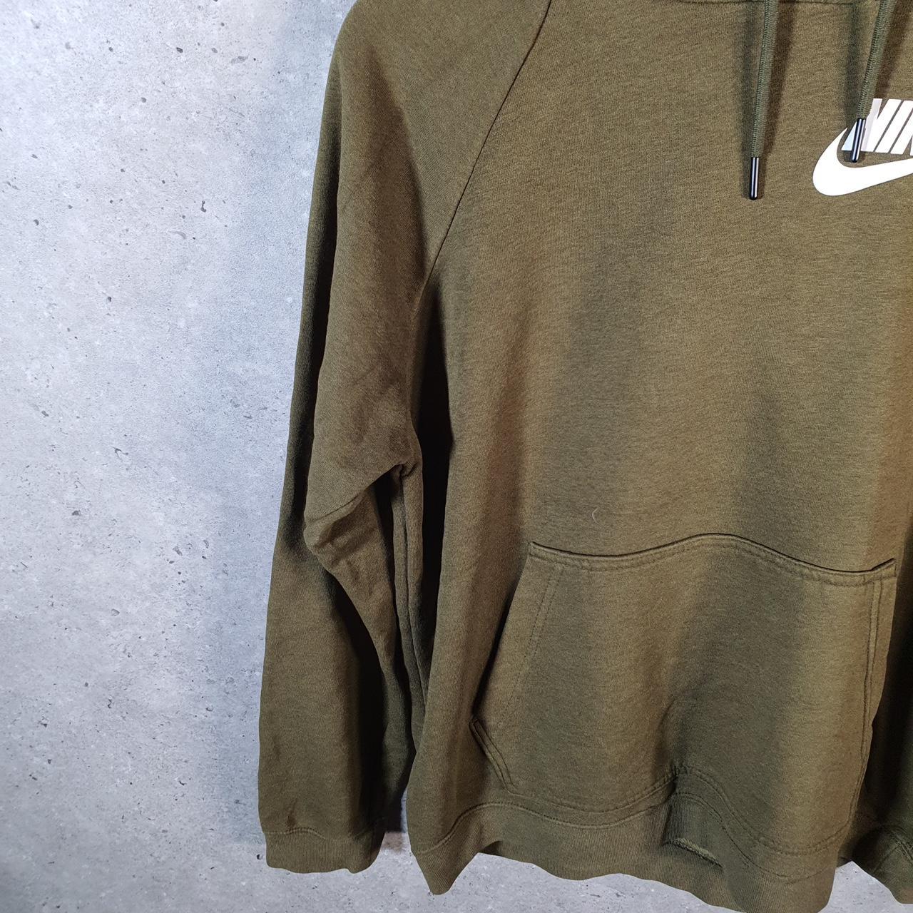 Vintage Nike Club Sportswear Hoodie Womens Medium Khaki Green Swoosh Y2K Pullover