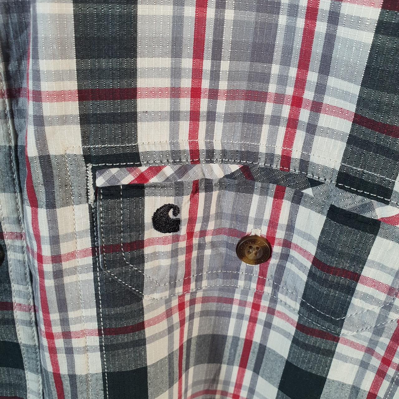 Vintage Carhartt Shirt Button Down Mens Medium Red Short Sleeve Chore Utility Relaxed