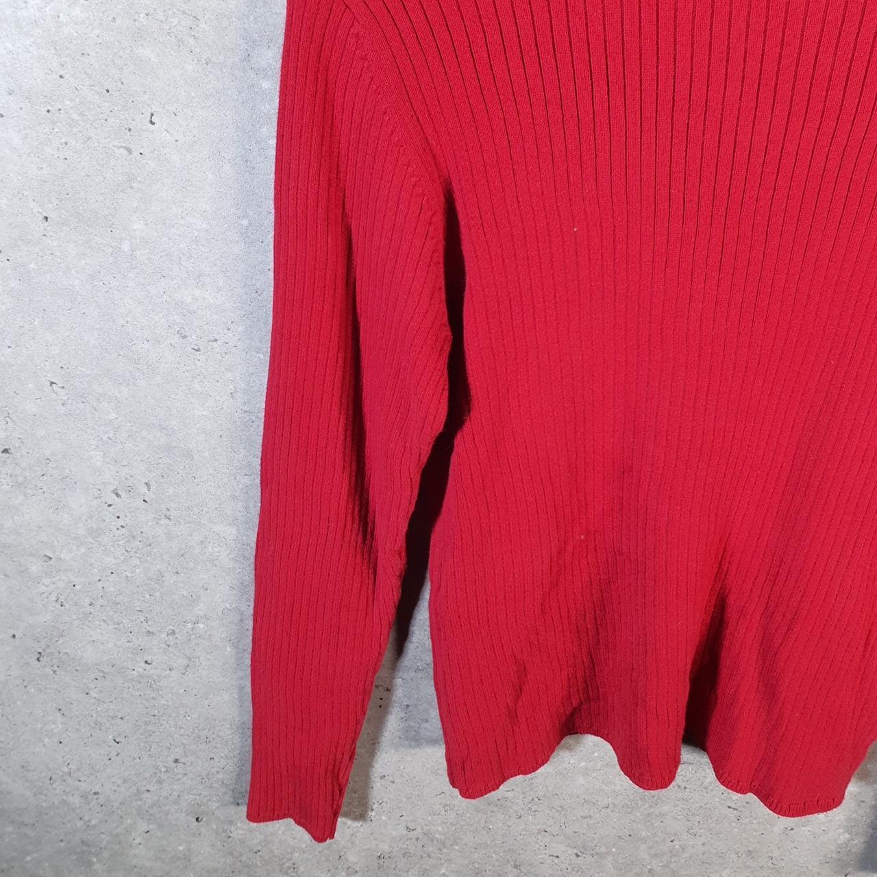 Vintage Eddie Bauer Knit Sweater Womens Medium Tall Red Y2K Pullover