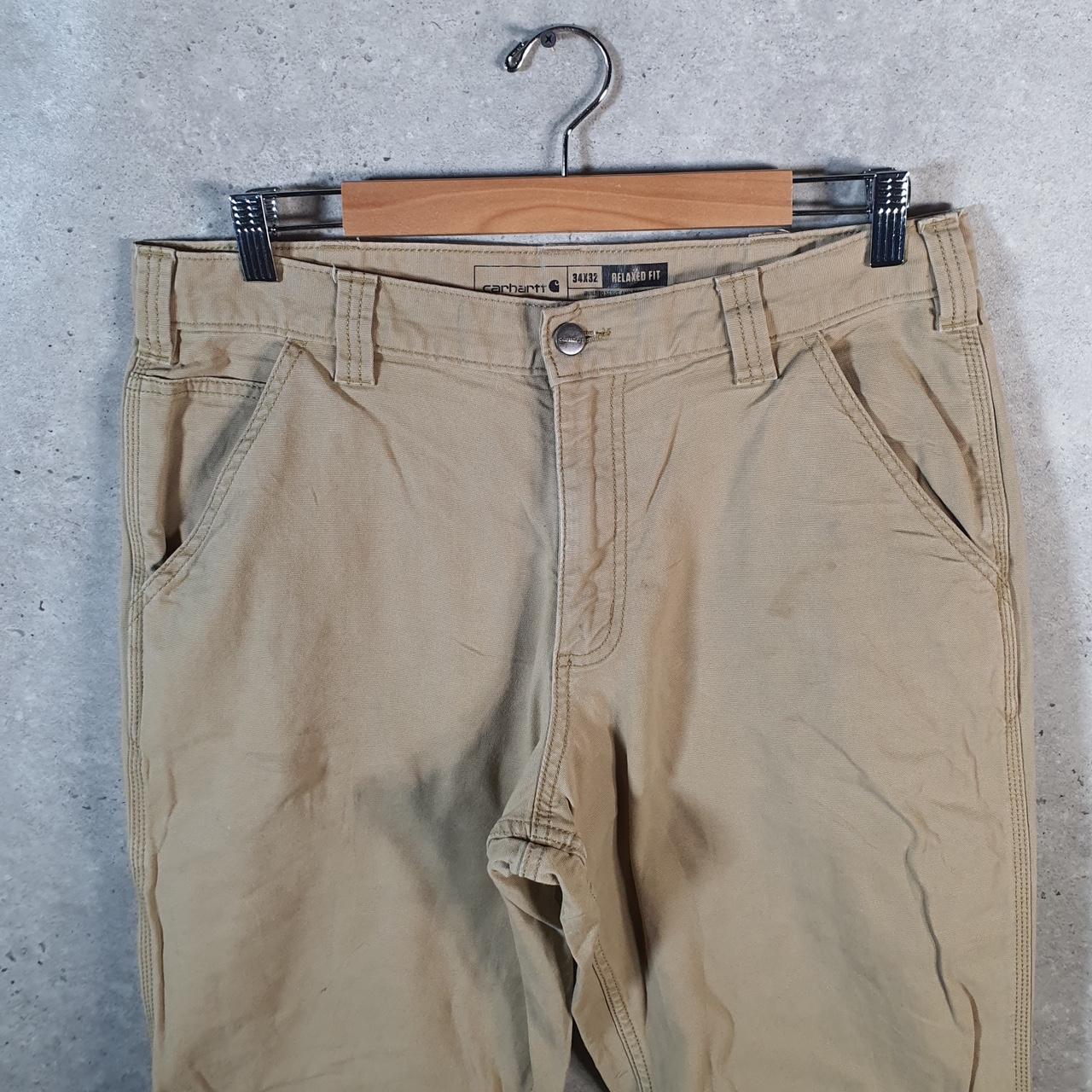 Vintage Carhartt Carpenter Trousers Mens W34 L32 Brown Relaxed Fit Workwear