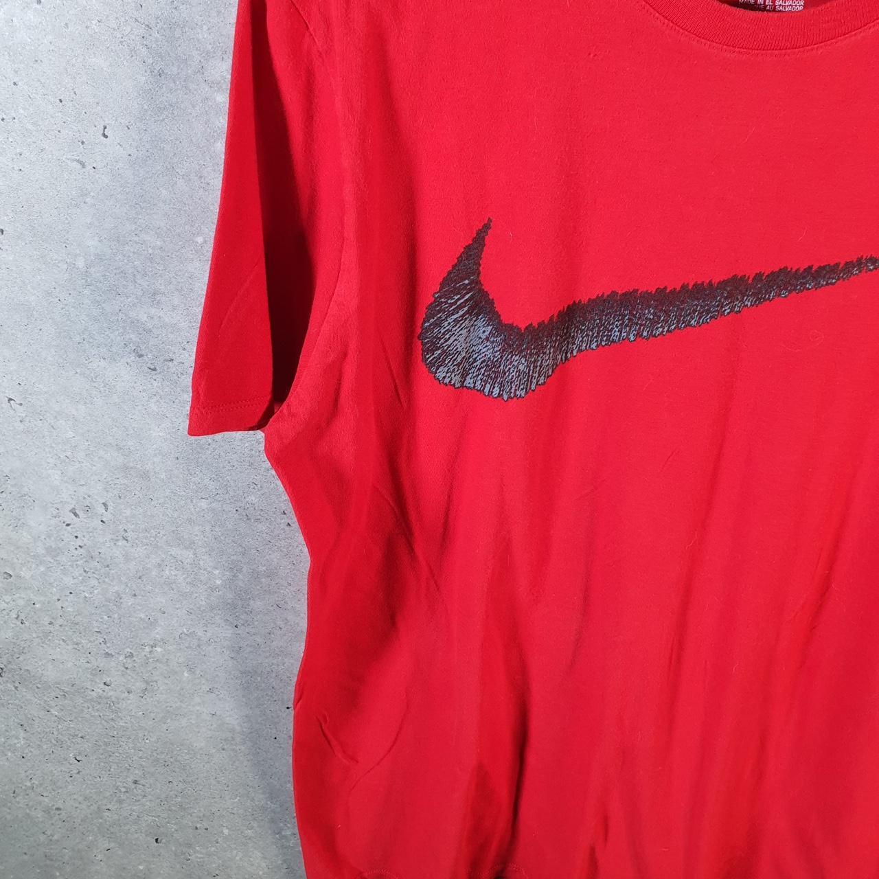 Vintage Nike Spellout T Shirt Men’s Large Red Logo Swoosh Athletic