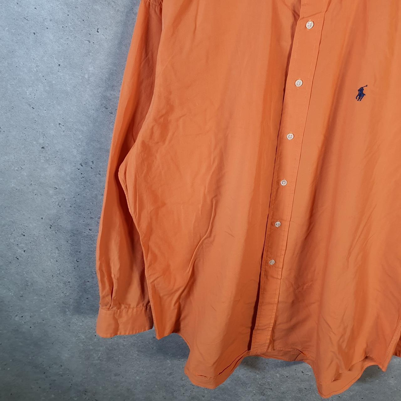 Vintage Ralph Lauren Button Down Shirt Men’s Large Orange Blake Fit Cotton Pony