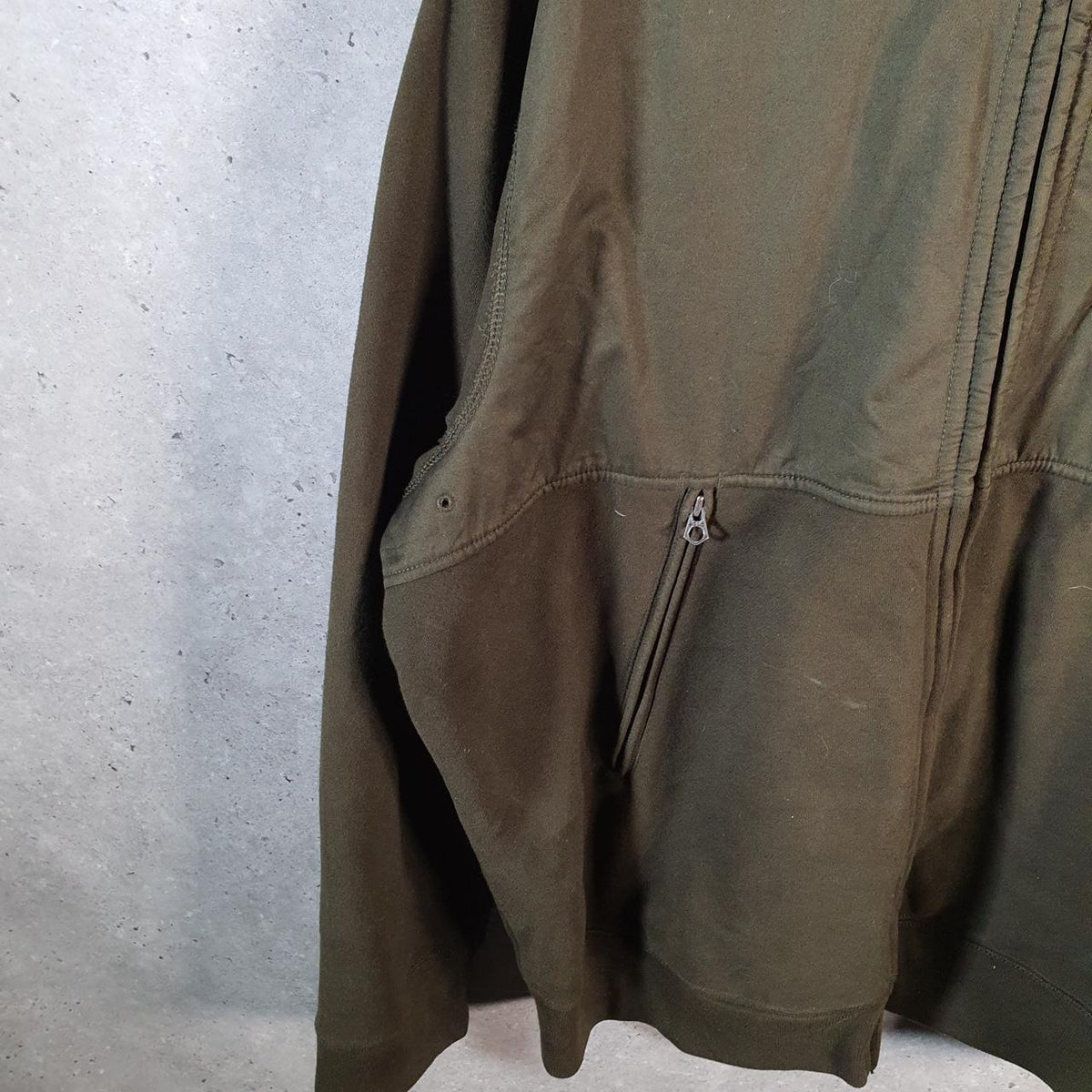 Polo Ralph Lauren Olive Fleece-Lined Hidden Hood Full Zip Jacket Patch Logo Mens 2XL