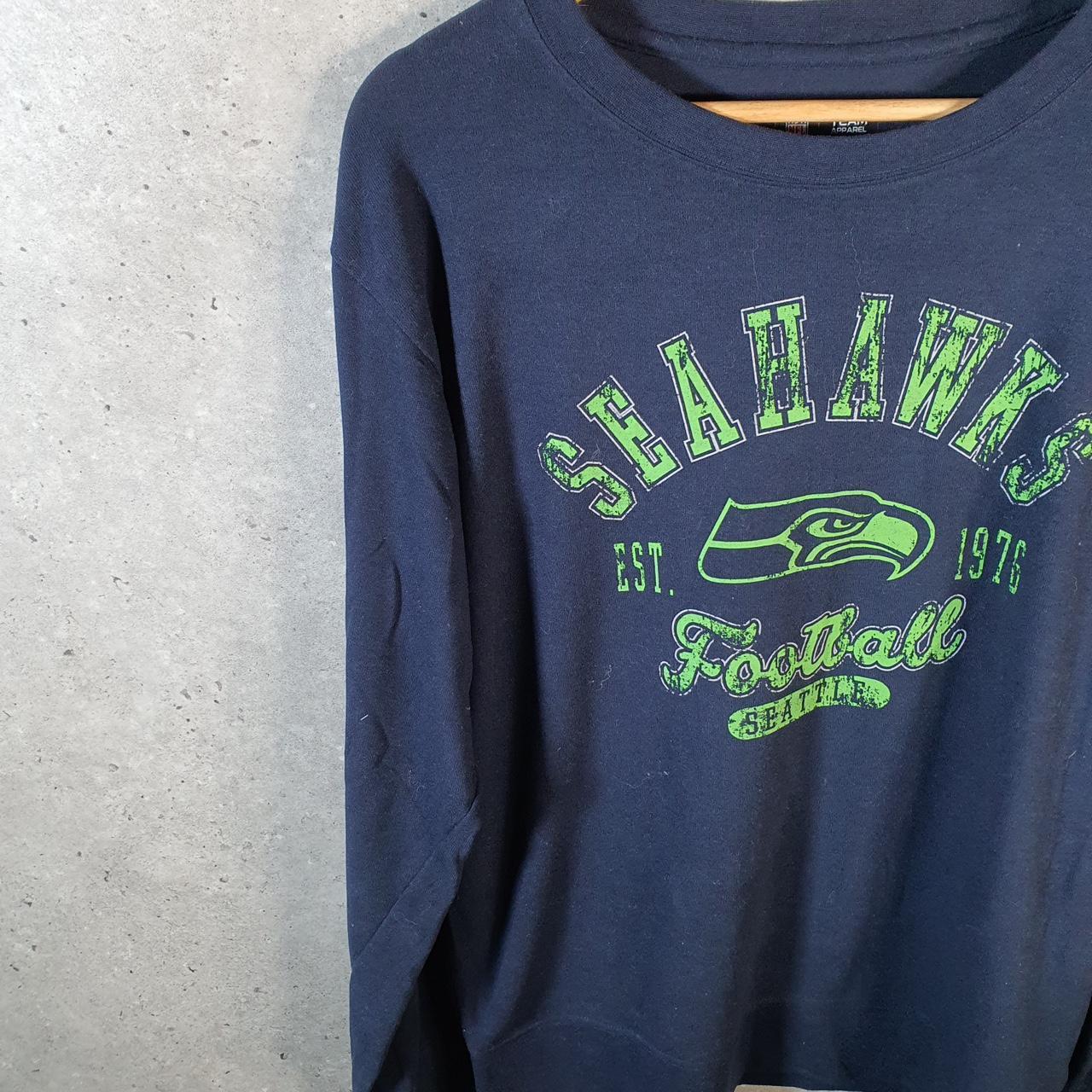 Vintage NFL Seattle Seahwaks Sweatshirt Womens Medium Navy Blue USA Pro Sport