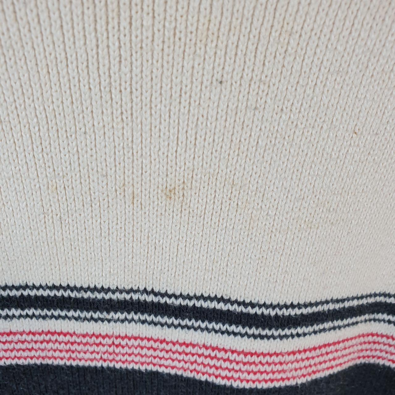 Vintage Ellesse Spellout Knit Sweater Womens Small Cream Y2K Pullover Pocket