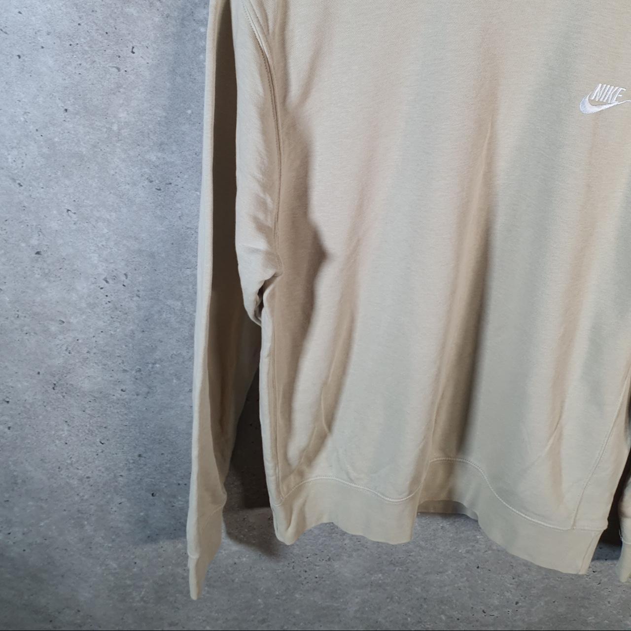 Vintage Nike Club Embroidered Sweatshirt Men’s Small Beige Swoosh Y2K Pullover Logo