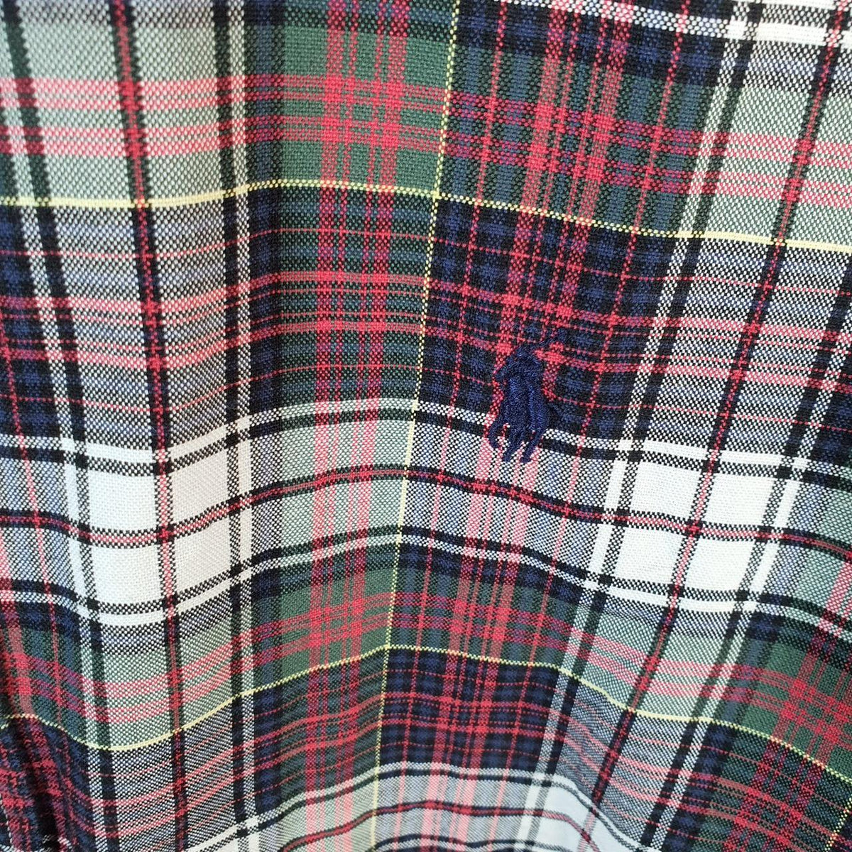 Vintage Ralph Lauren Button Down Shirt Men’s Large Checkered Red Classic Fit Pony