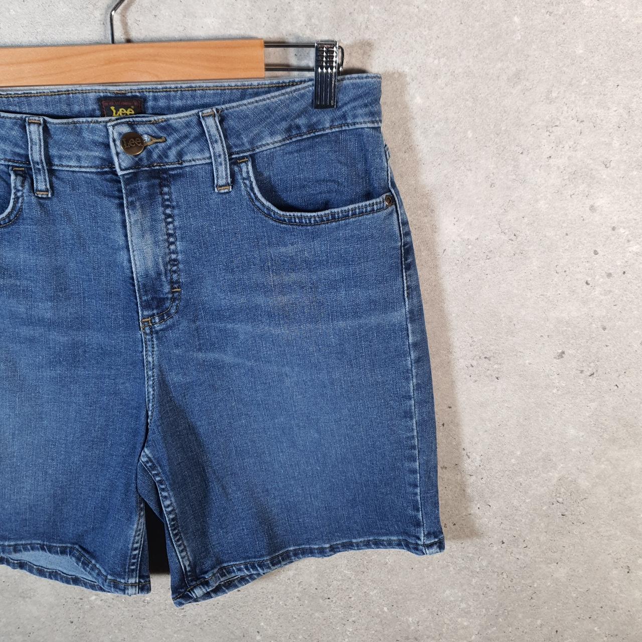 Vintage Lee Baggy Shorts Jorts Cargo Womens W32 Blue Denim Relaxed Cargo
