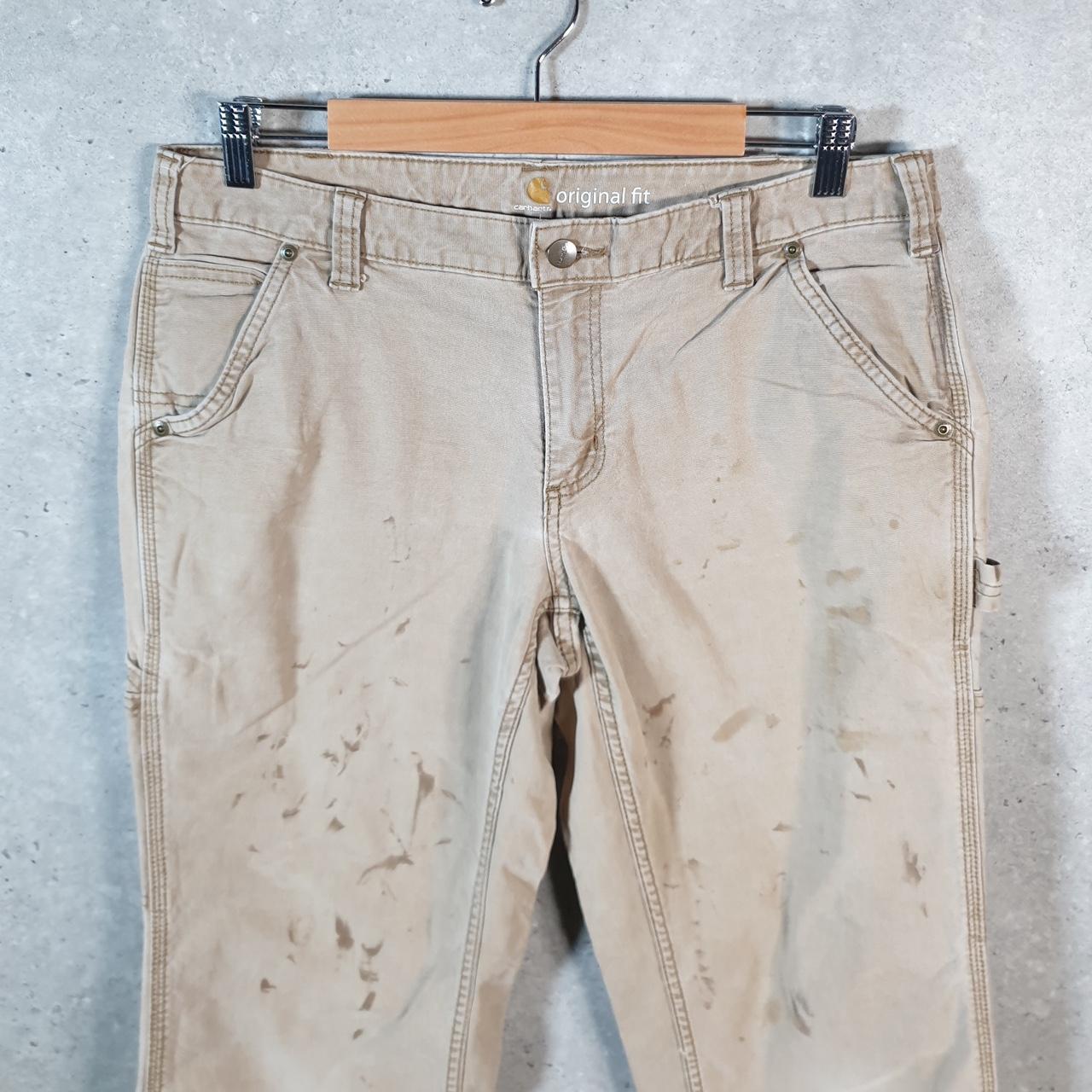 Vintage Carhartt Carpenter Trousers Womens W34 L30 Brown Original Fit Workwear USA