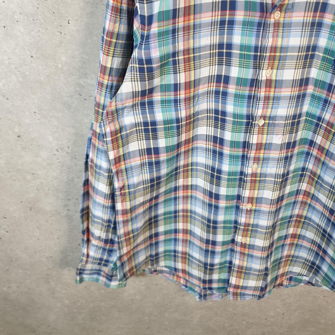 Vintage Ralph Lauren Button Down Shirt Men’s Medium Checkered Custom Fit Pony Cotton