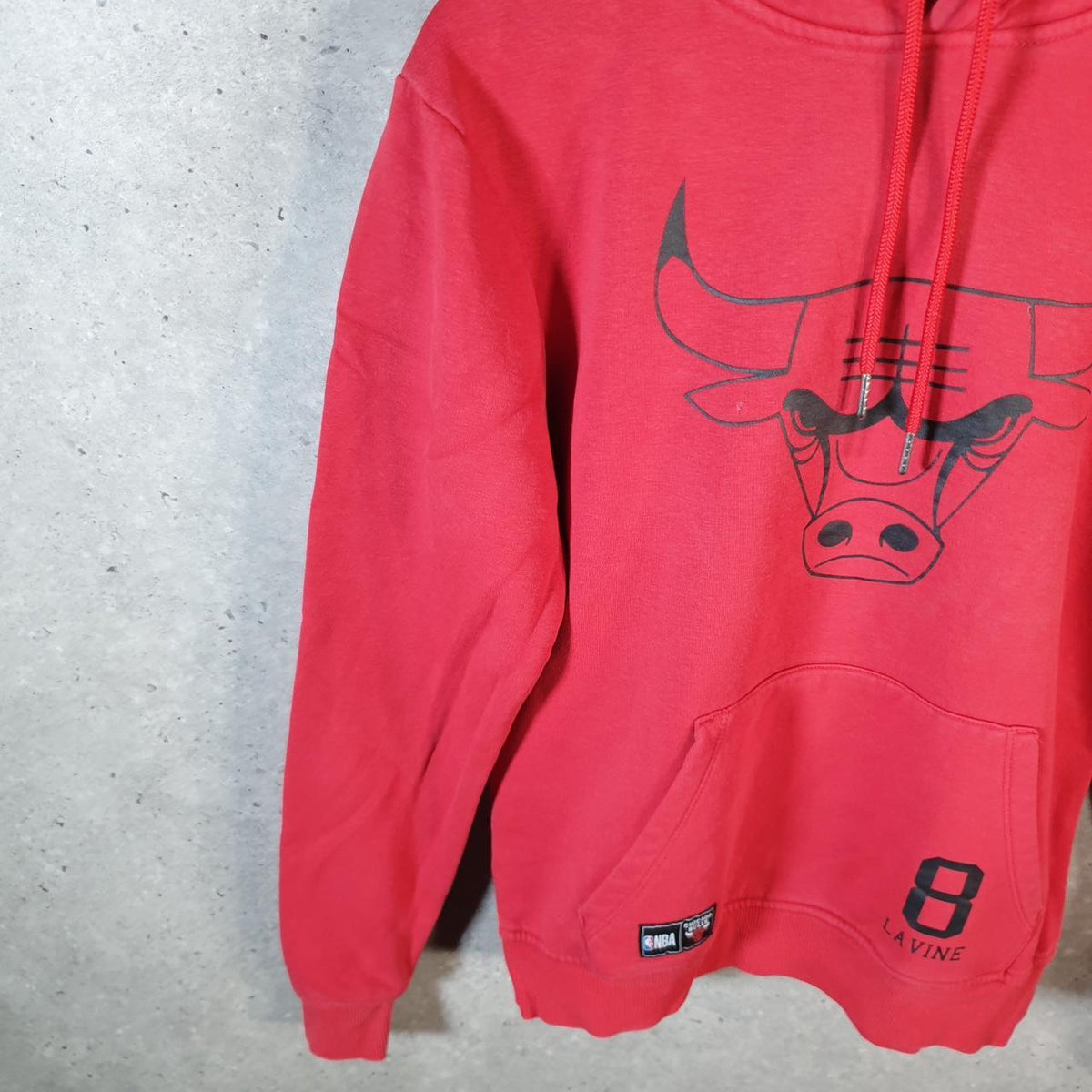 Vintage NBA Chicago Bulls Hoodie Mens Small Red Pullover USA Pro Sport