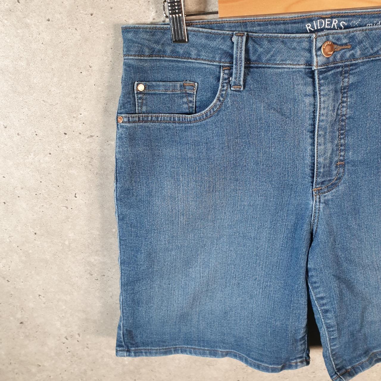 Vintage Lee Baggy Shorts Jorts Cargo Womens W34 Blue Relaxed Denim