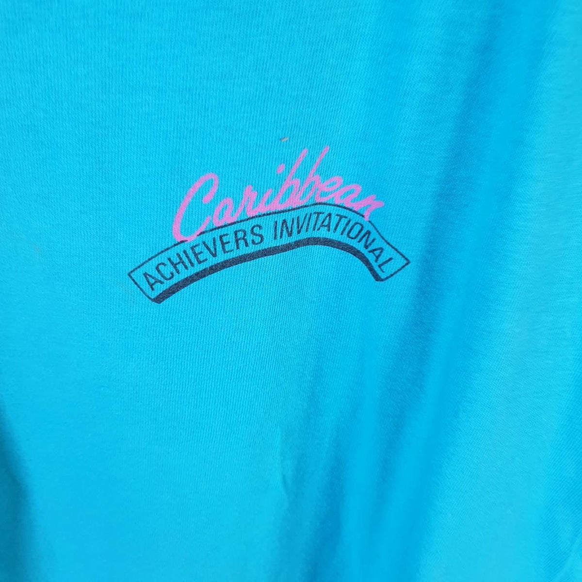 Vintage Caribbean Achievers Invitational Ship USA 90s Single Stitch T Shirt Men’s Small Blue C8758