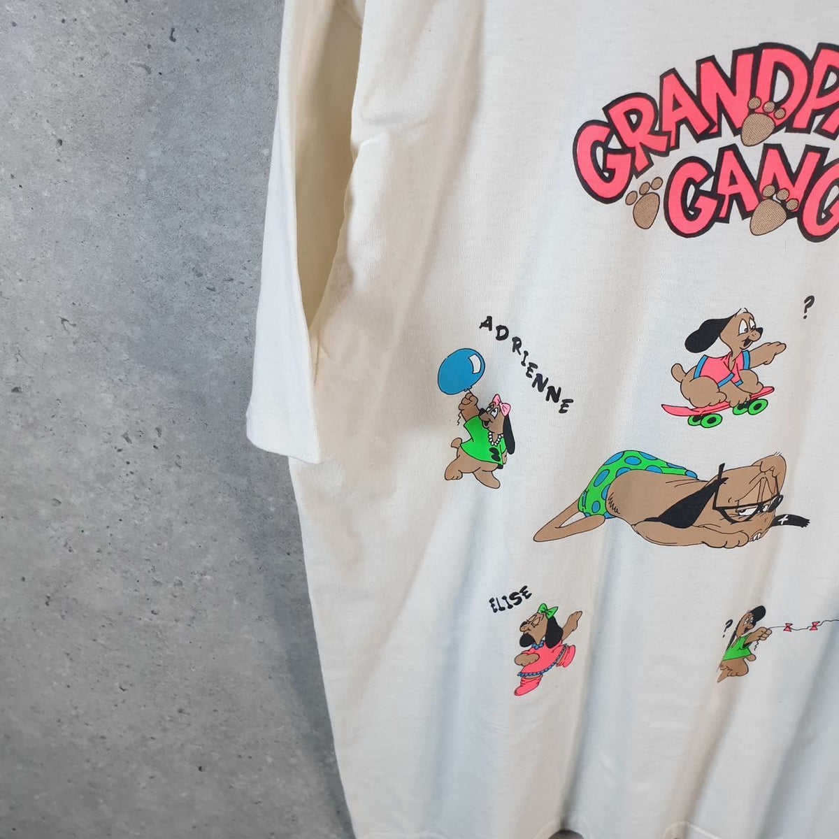 Vintage Platinum Plus Grandpaws Gang Dog 90s USA Single Stitch T Shirt Men’s XL White