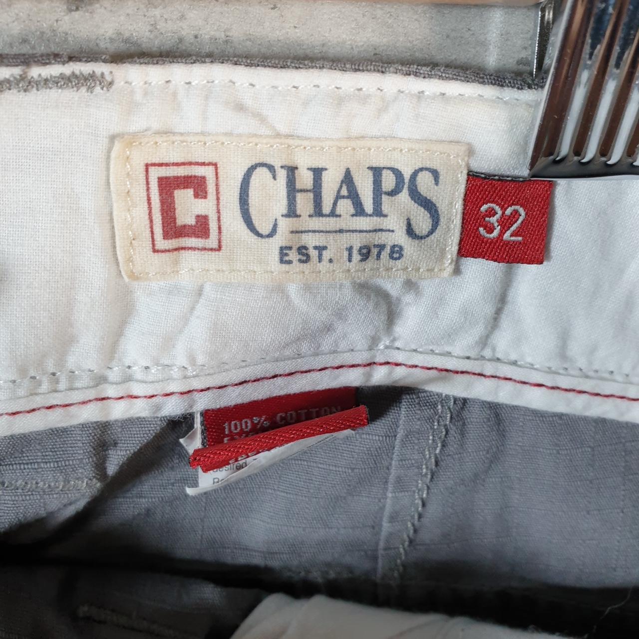 Vintage Chaps Chino Shorts Jorts Cargo Mens W32 Grey Baggy Cotton