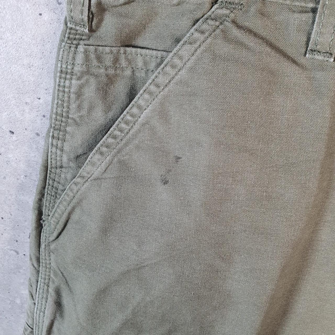 Vintage Carhartt Baggy Carpenter Shorts Jorts Cargo Men’s W40 Khaki Green Original Fit Workwear A4694