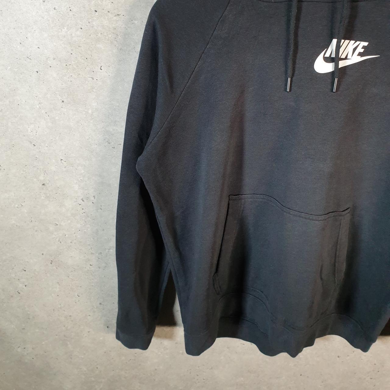 Vintage Nike Club Spellout Hoodie Womens Medium Black Swoosh Y2K Pullover