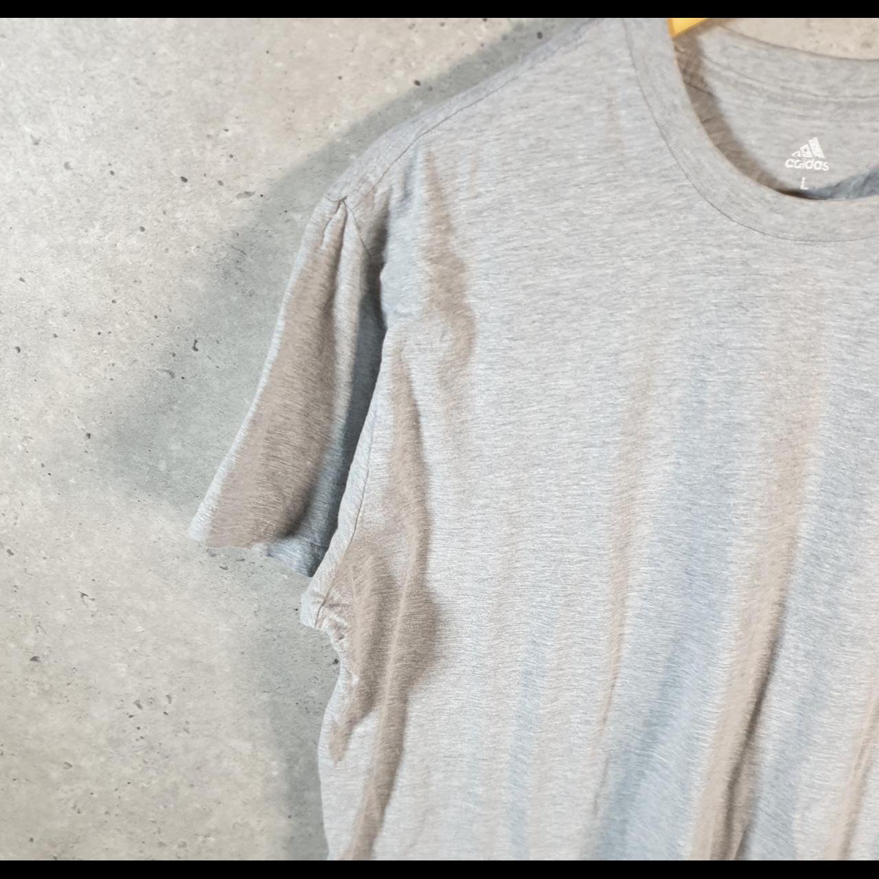 Vintage Adidas Golf T Shirt Men’s Large Grey Three Stripes Logo Athletic