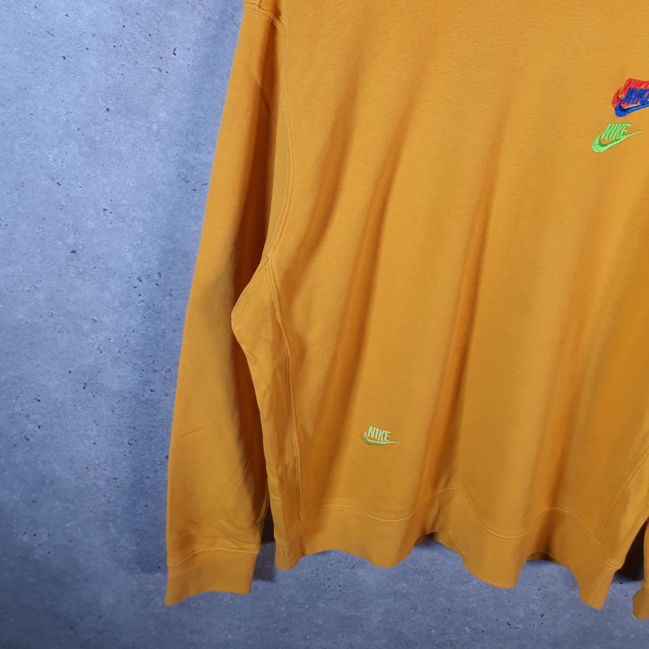 Vintage Nike Club Embroidered Sweatshirt Men’s Large Orange Swoosh Y2K Pullover Logo
