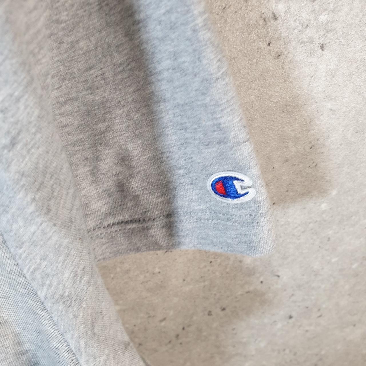 Vintage Champion Spellout Logo T Shirt Mens Small Grey USA Athletic