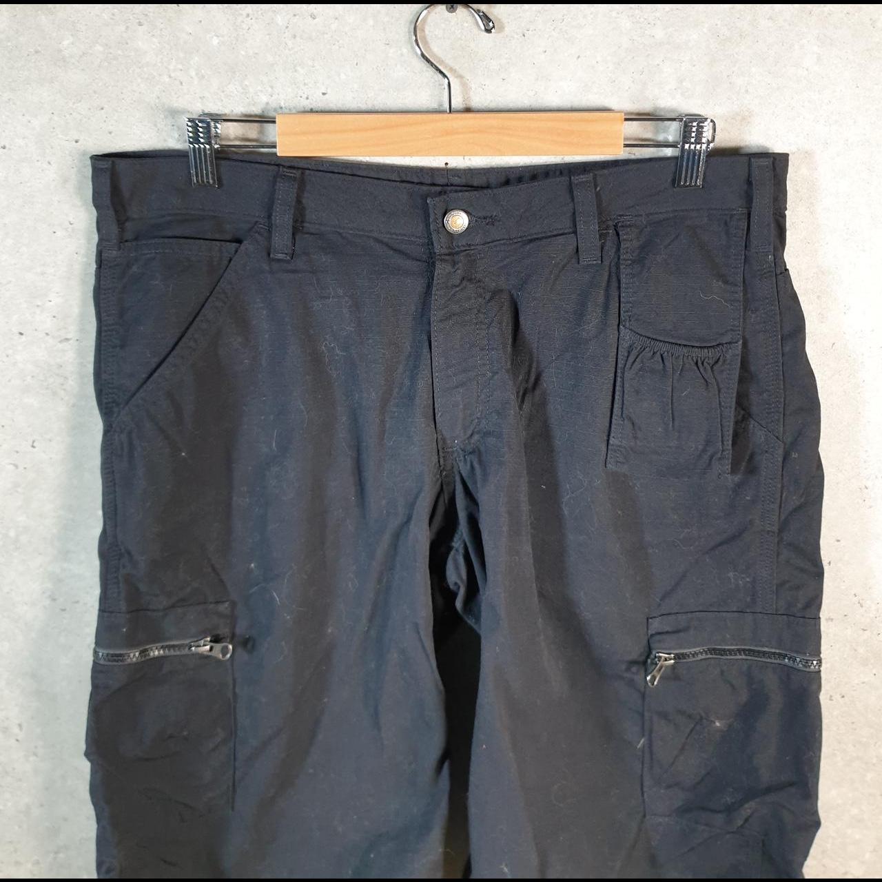 Vintage Carhartt Baggy Carpenter Shorts Jorts Cargo Womens W36 Black Relaxed Fit Workwear