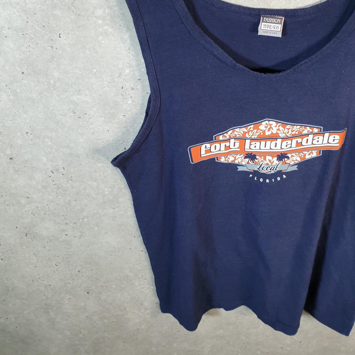Vintage Fort Lauderdale Florida 90s USA Single Stitch Vest Men’s Small Navy Blue
