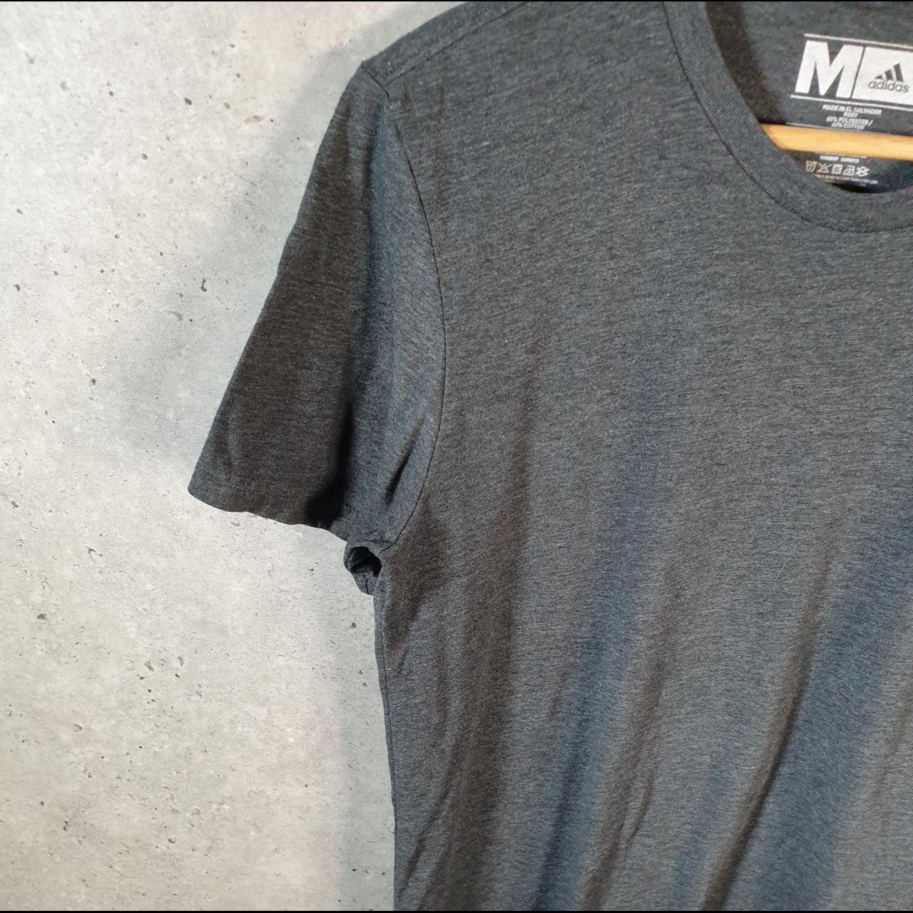 Vintage Adidas Spellout T Shirt Men’s Medium Grey Three Stripes Logo Athletic