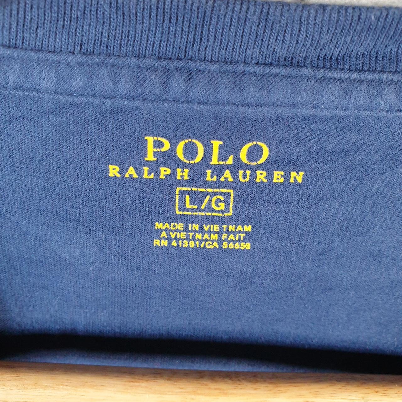 Vintage Ralph Lauren Polo T Shirt Men’s Large Blue Embroidered Custom Fit Pony