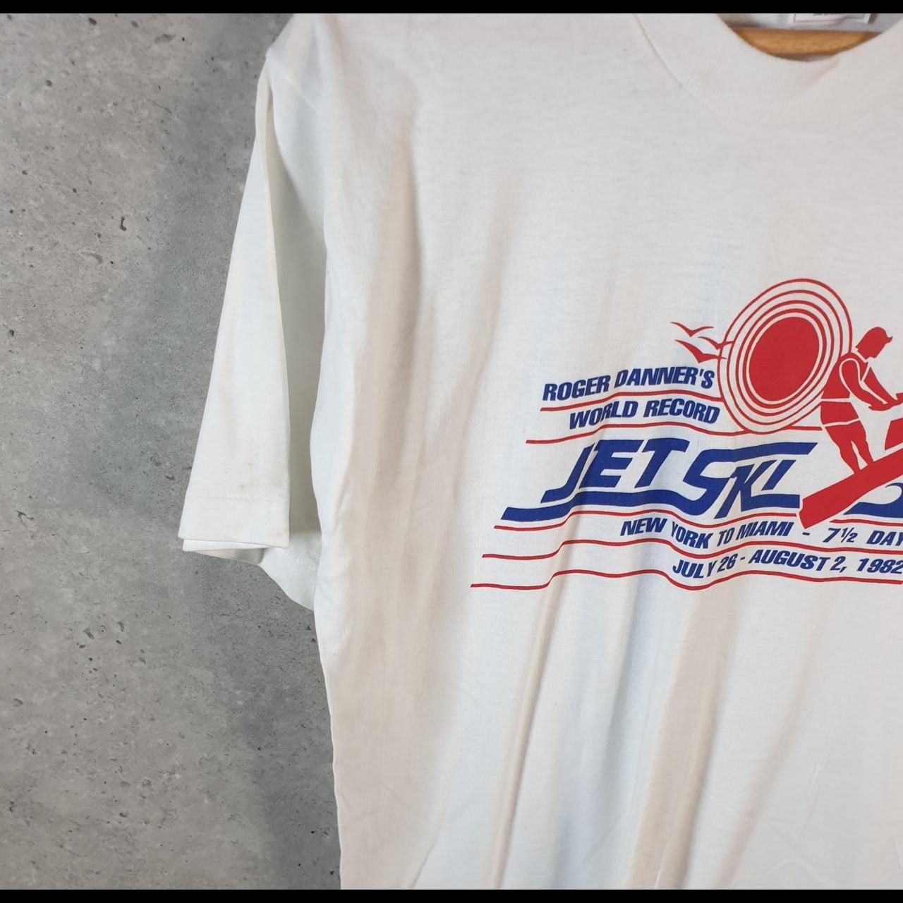 Vintage Fruit of the Loom Jet Ski Miami Roger Danner 1982 Single Stitch T Shirt Men’s Medium White