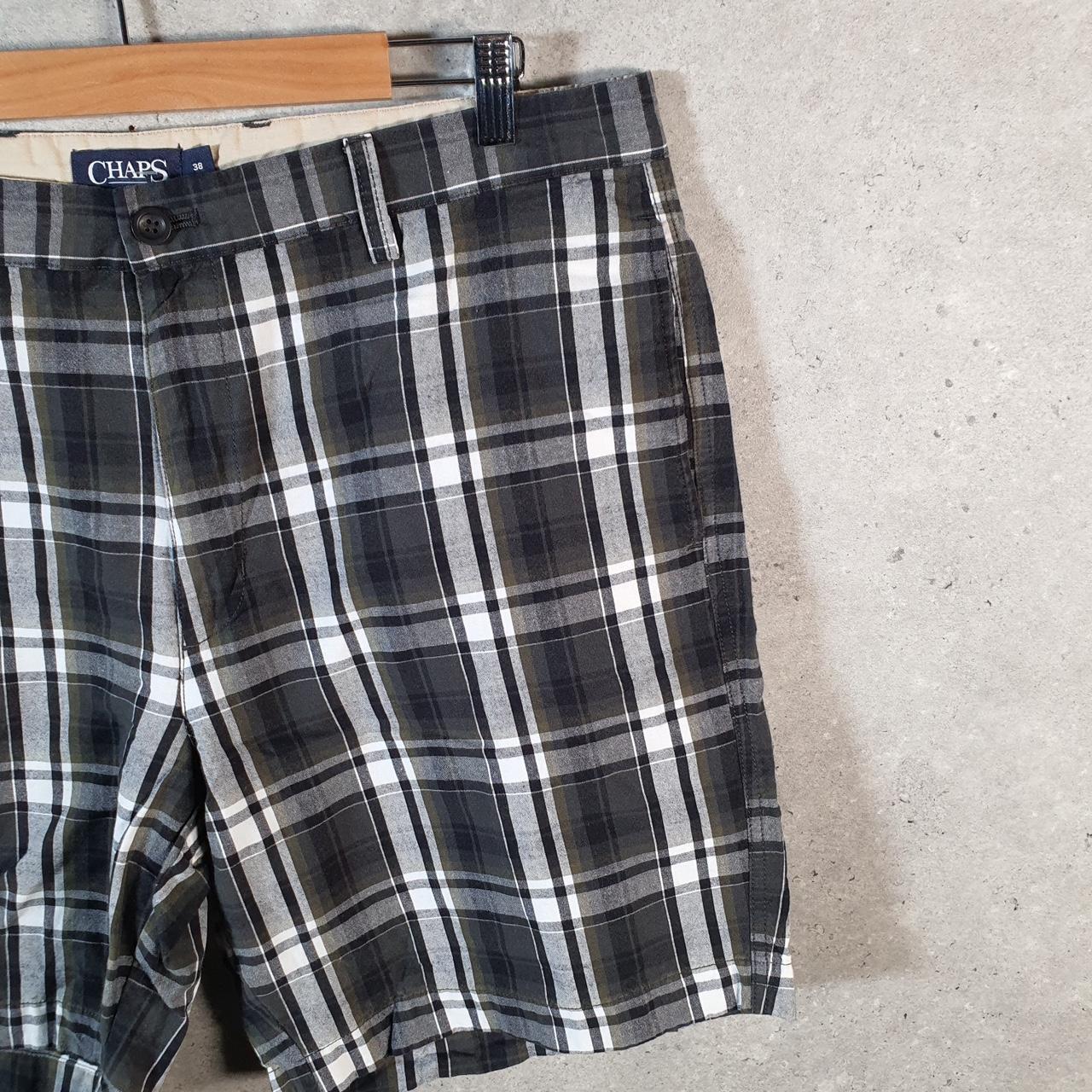 Vintage Chaps Ralph Lauren Polo Shorts Jorts Cargo Men’s W38 Checkered Black Baggy Cotton A4452