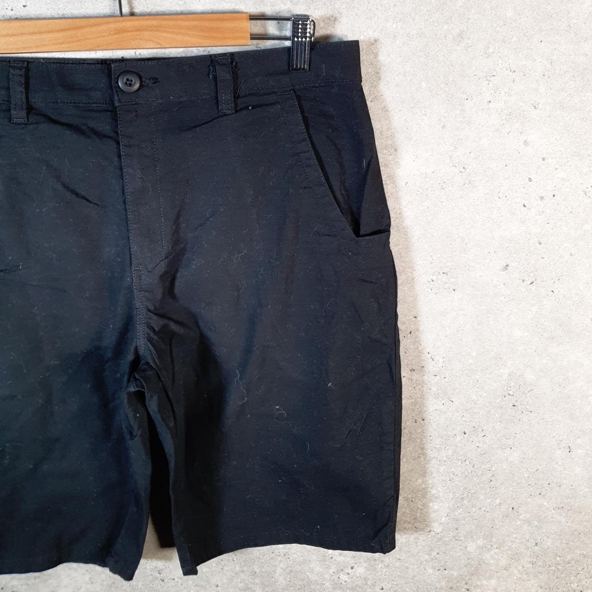 Vintage Dickies Baggy Chino Shorts Jorts Cargo Mens W32 Black Relaxed Fit