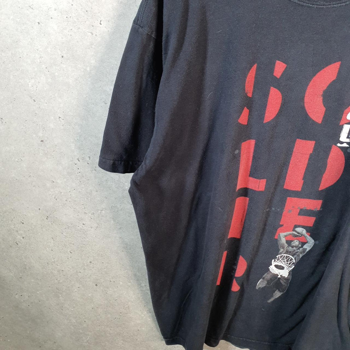 Vintage Nike Spellout Basketball Soldier T Shirt Men’s XL Black Logo Swoosh Athletic