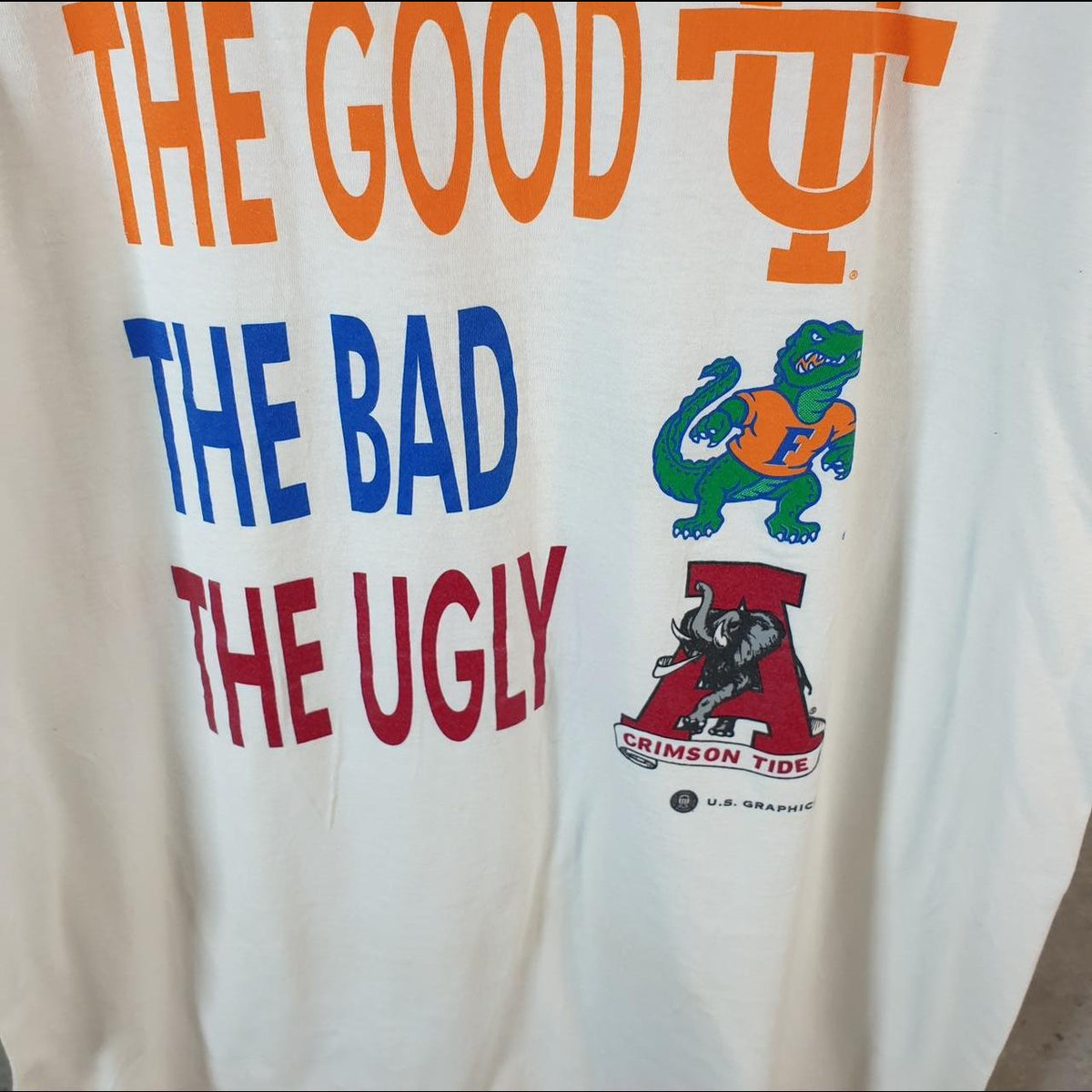 Vintage Oneita Power Crimson Tide 90s Single Stitch T Shirt Men’s XL White C8968