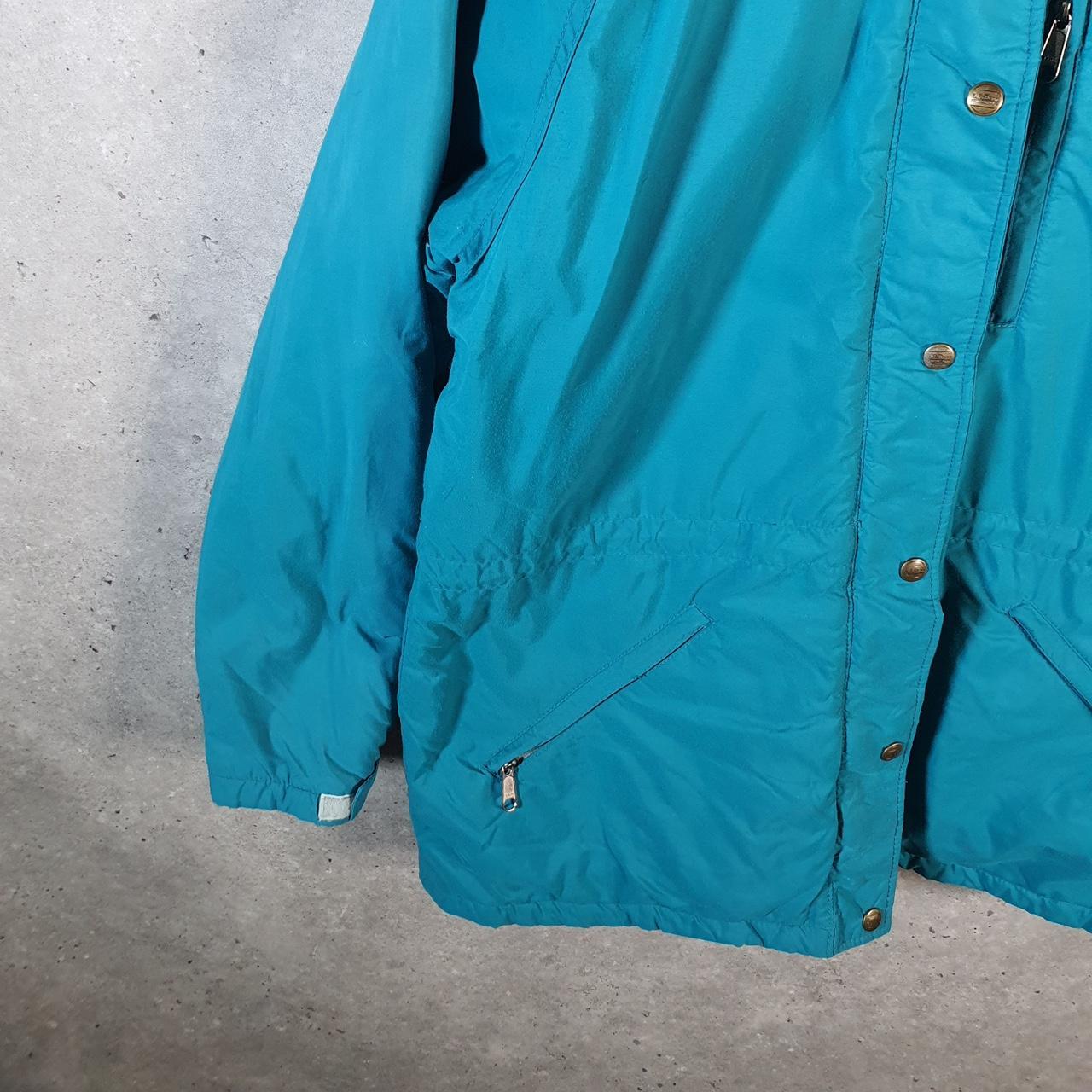 Vintage L.L. Bean Outdoors Nylon Jacket Womens Large Hooded Blue Waterproof