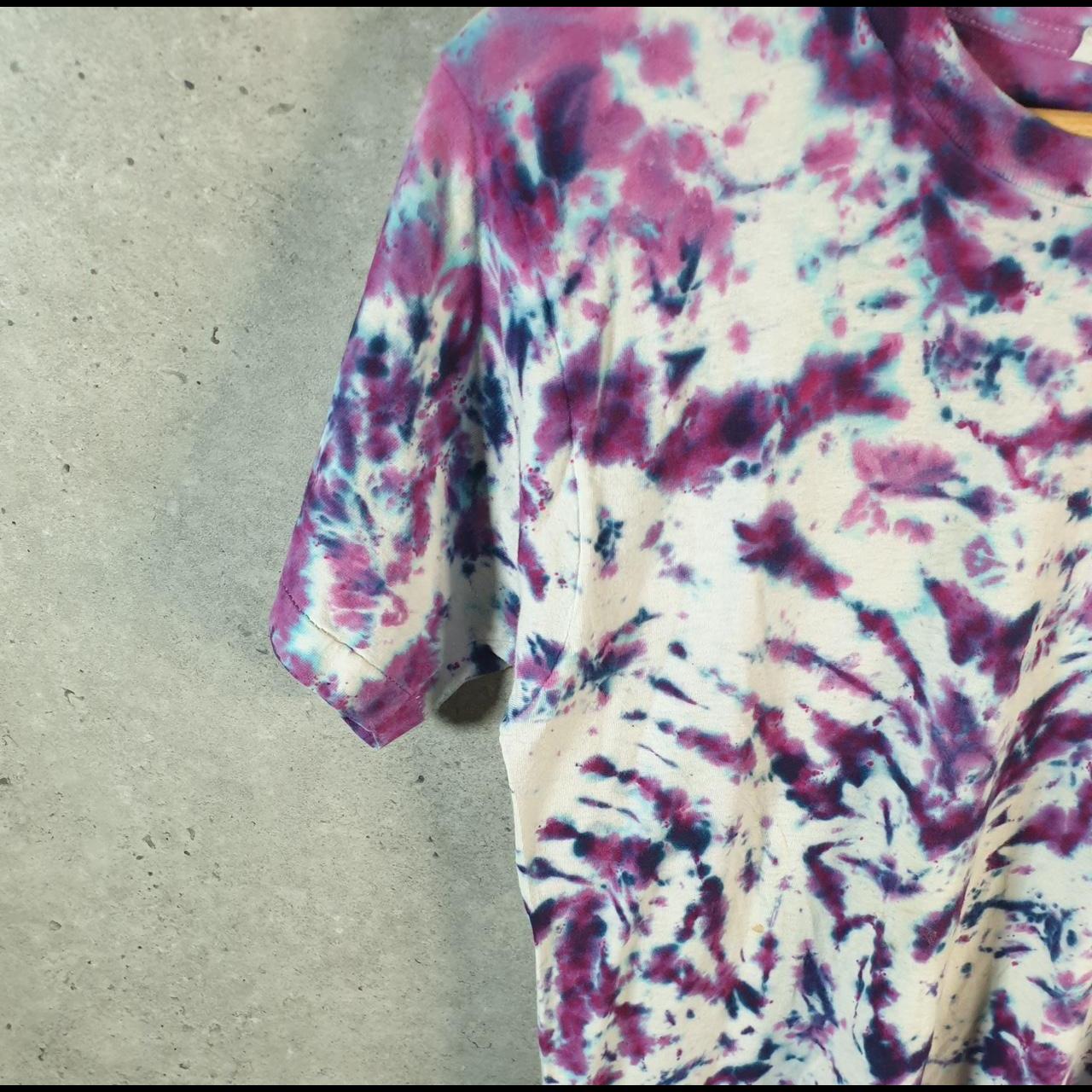 Vintage Fruit of the Loom Tie Dye 90s USA Single Stitch T Shirt Men’s Medium Purple Slim Fit