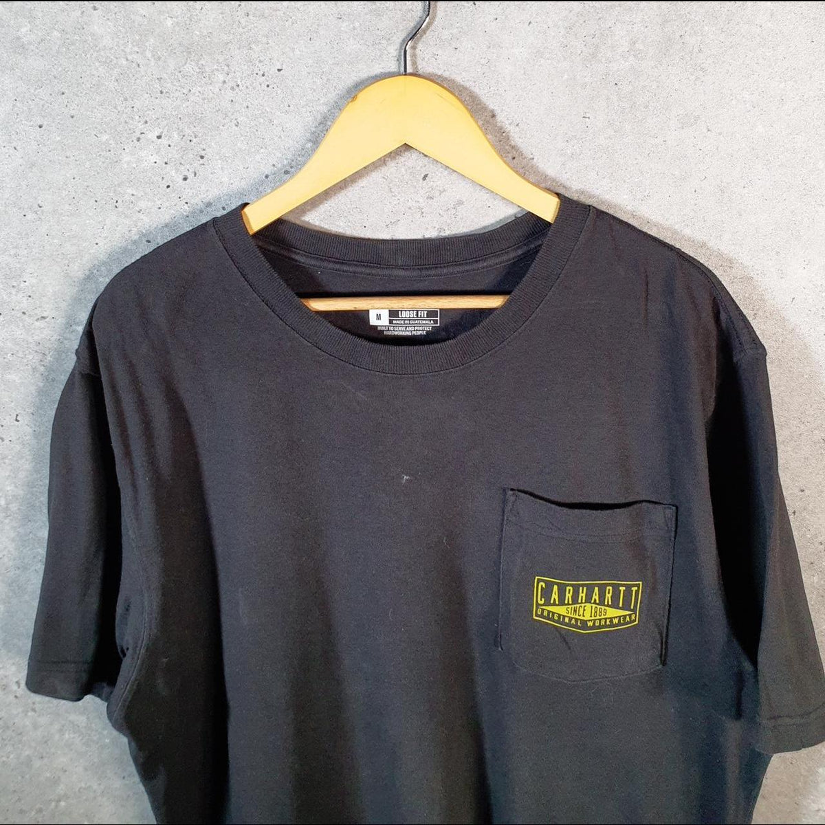 Vintage Carhartt Pocket T Shirt Men’s Medium Black Workwear Chore Utility Loose Fit C9253