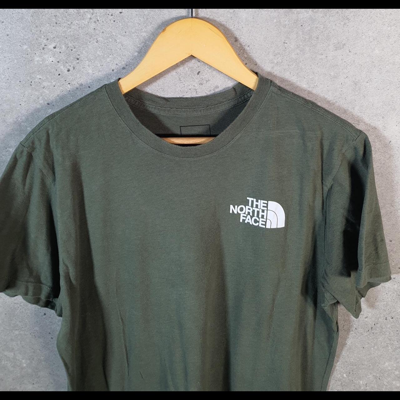 Vintage The North Face TNF Spellout T Shirt Shirt Men’s Medium Khaki Green Logo Athletic C9739