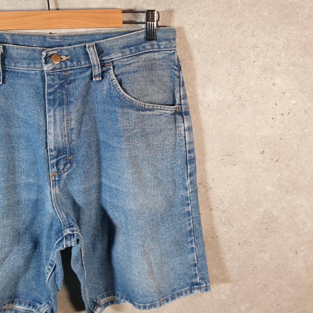 Vintage Wrangler Denim Shorts Jorts Cargo Men’s W32 Blue Baggy Cotton