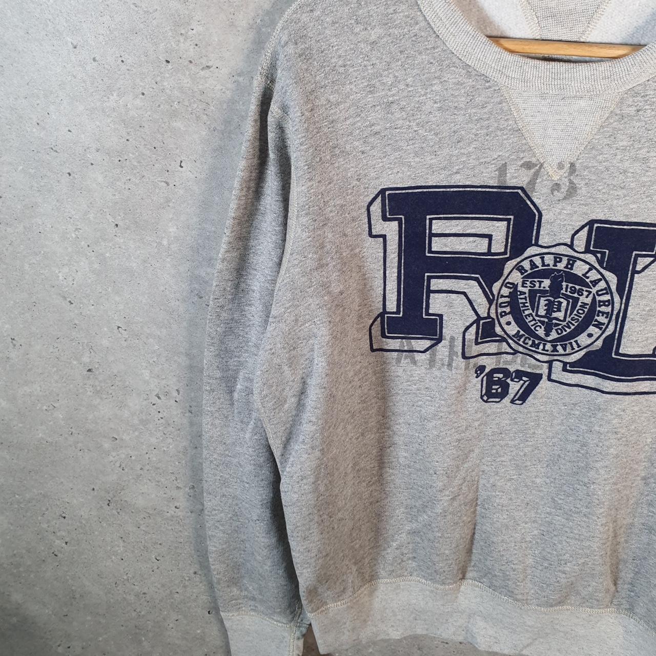 Vintage Ralph Lauren Polo Sweatshirt Men’s Large Grey Cotton Pullover Pony