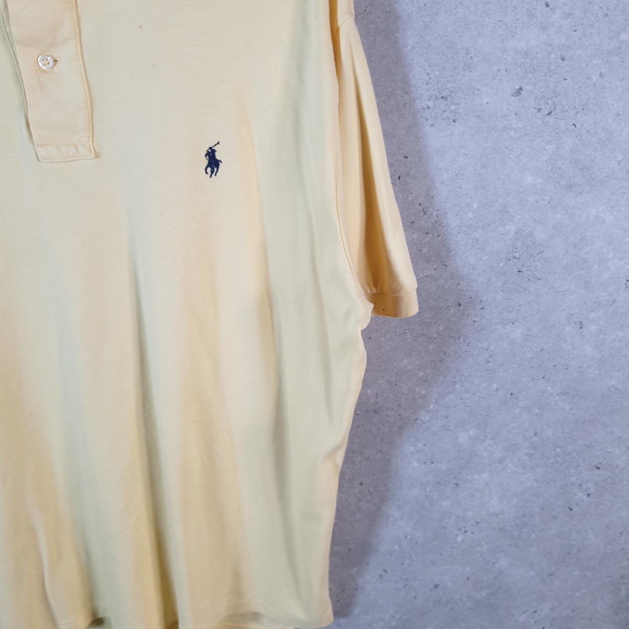 Vintage Ralph Lauren Polo Shirt Men’s Large Yellow Cotton Embroidered Pony