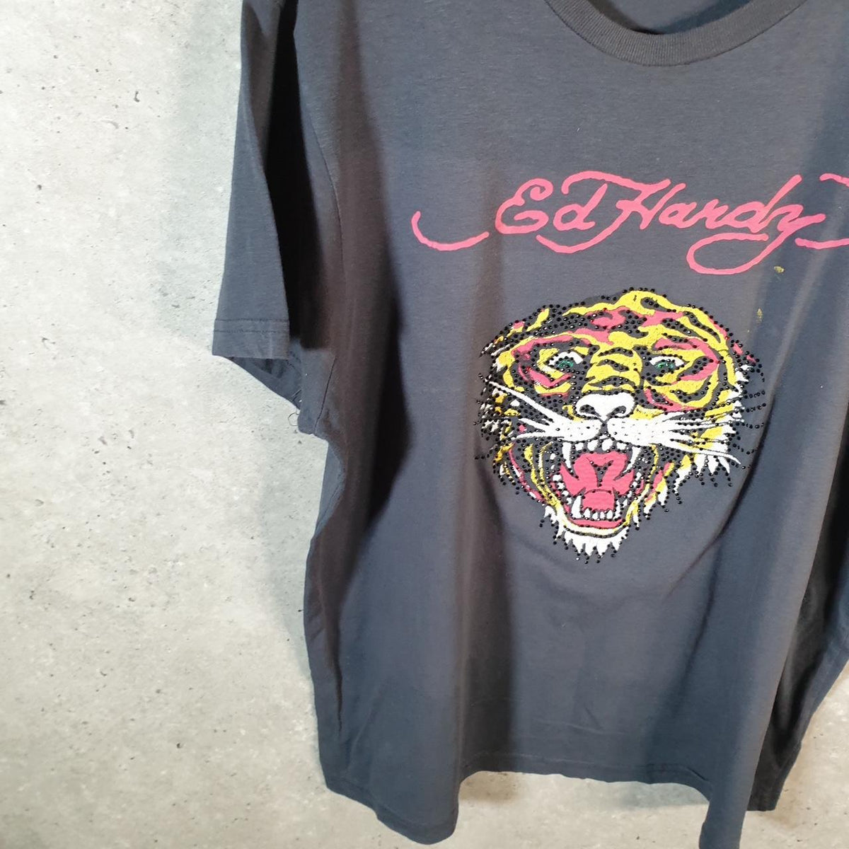 Vintage Ed Hardy T Shirt Men’s Large Black Christian Audigier Love Heart Graphic Skull Y2K