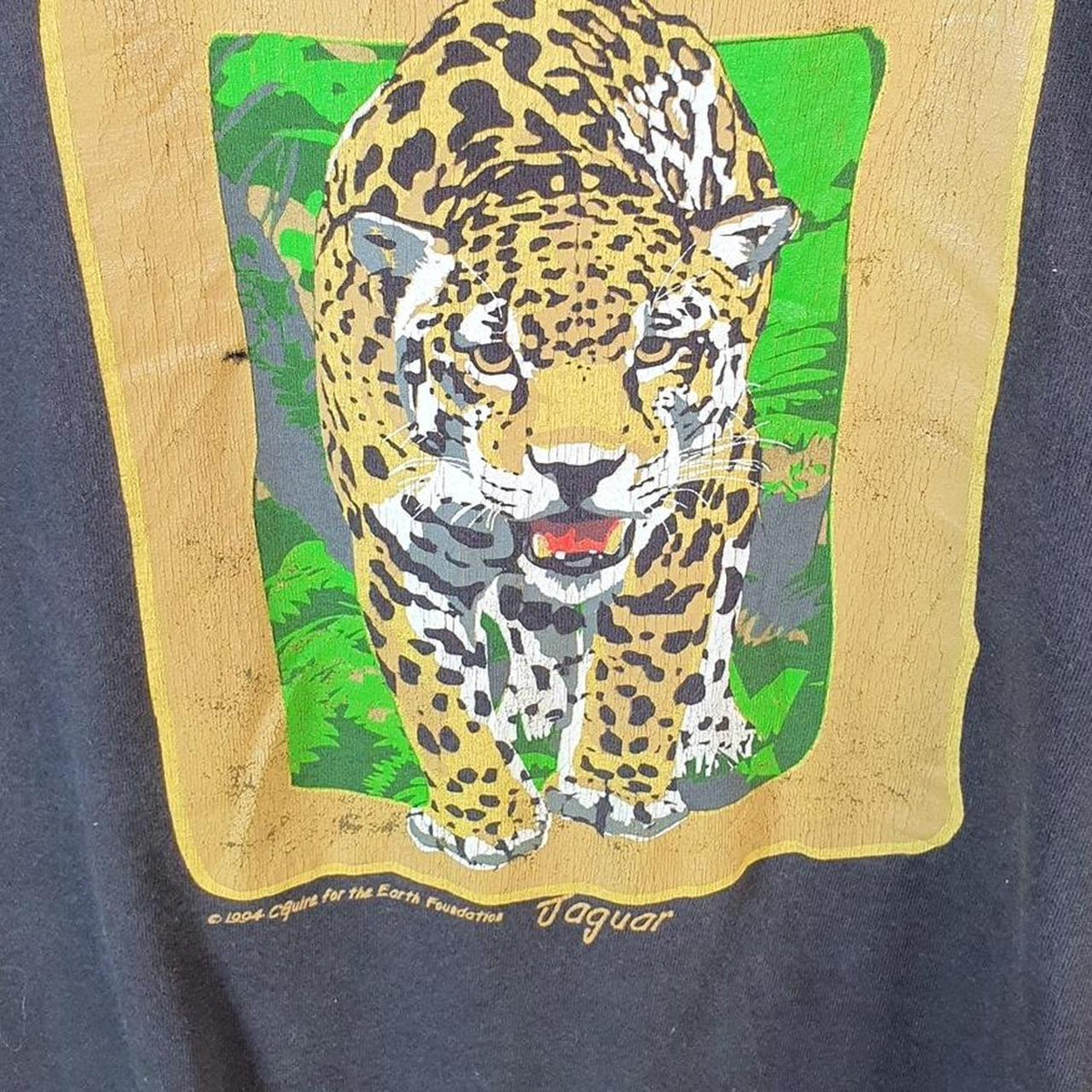 Vintage Alore Jaguar 1994 Animal USA Graphic Single Stitch T Shirt Men’s Medium Black C9016